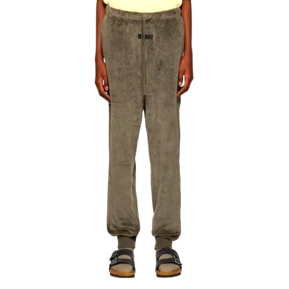 Like New Men’s Size Small Fear Of God Essentials Velour Sweatpants In Wood Color - Picture 1 of 13
